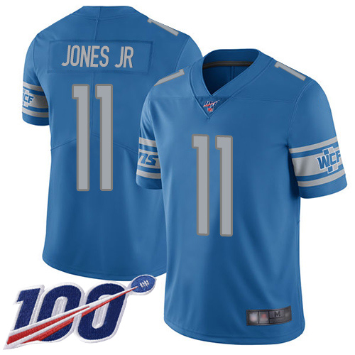 Men's Detroit Lions #11 Marvin Jones Jr. Blue 2019 100th Season Vapor Untouchable Limited Stitched NFL Jersey